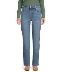 Code Bleu Petite Size Chelsea Straight Leg 5-Pocket Stretch Jeans