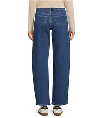 Code Bleu Petite Size High Rise Cropped Barrel Leg Jeans