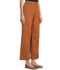 Code Bleu Petite Size High Rise Hollywood Waist Patch Pocket Wide Leg Jeans