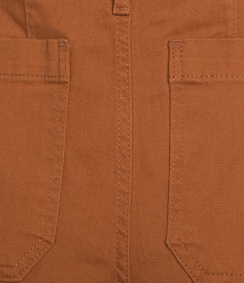 Code Bleu Petite Size High Rise Hollywood Waist Patch Pocket Wide Leg Jeans