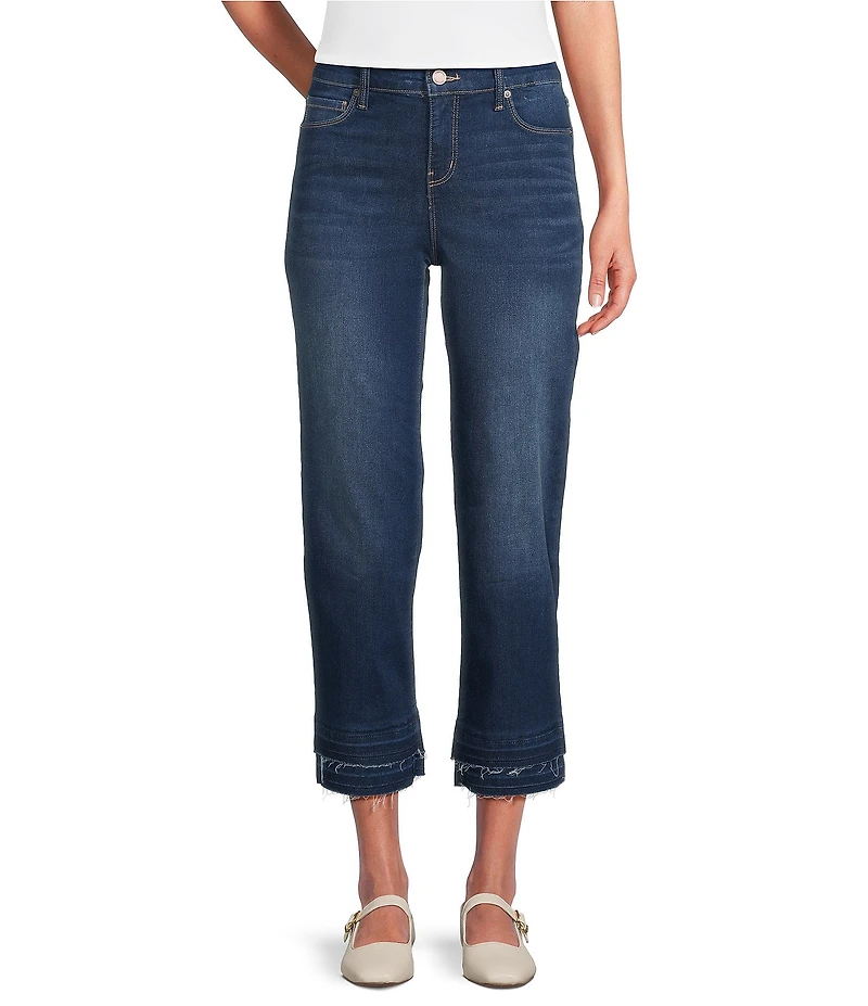 Code Bleu Petite Size High Rise Raw Cut Hem Ankle Jeans