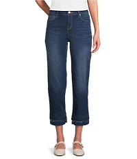 Code Bleu Petite Size High Rise Raw Cut Hem Ankle Jeans