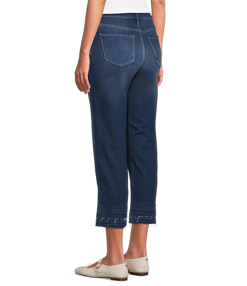 Code Bleu Petite Size High Rise Raw Cut Hem Ankle Jeans