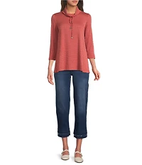 Code Bleu Petite Size High Rise Raw Cut Hem Ankle Jeans