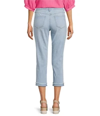 Code Bleu Petite Size Soho Mid-Rise Fray Cuff Hem Capri Jeans