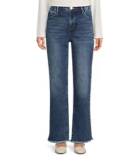 Code Bleu Petite Size Stretch Denim Straight Leg High Rise Jeans