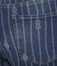 Code Bleu Plus Size Boho Mid Rise Laser Print Bermuda Denim Shorts