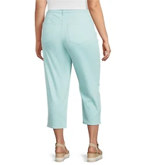 Code Bleu Plus Size Chelsea Embroidered High-Rise Slim Capri Jeans