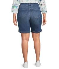 Code Bleu Plus Size Chelsea High Rise Denim Bermuda Shorts