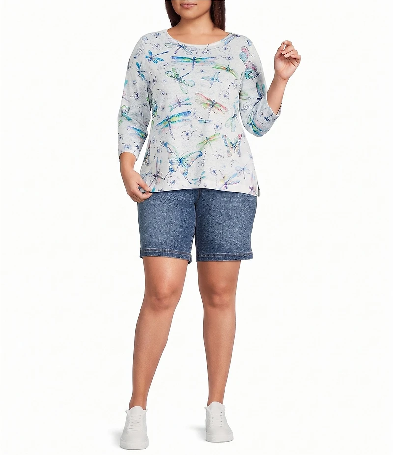 Code Bleu Plus Size Chelsea High Rise Denim Bermuda Shorts
