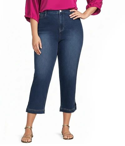 Code Bleu Plus Size Chelsea High-Rise Straight Capri Jeans