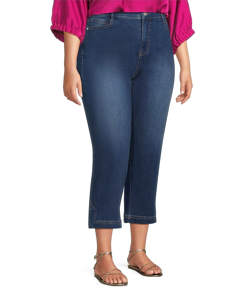Code Bleu Plus Size Chelsea High-Rise Straight Capri Jeans