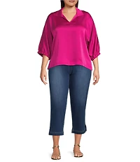 Code Bleu Plus Size Chelsea High-Rise Straight Capri Jeans