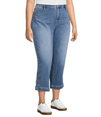 Code Bleu Plus Size Chelsea High-Rise Straight Capri Jeans