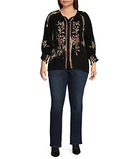 Code Bleu Plus Size Chelsea High Rise Denim Wash Straight Leg Jeans