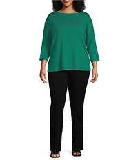 Code Bleu Plus Size Chelsea High Rise Denim Wash Straight Leg Jeans