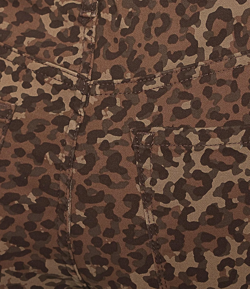 Code Bleu Plus Size Chelsea Leopard Print Straight Leg Jeans
