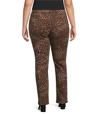 Code Bleu Plus Size Chelsea Leopard Print Straight Leg Jeans
