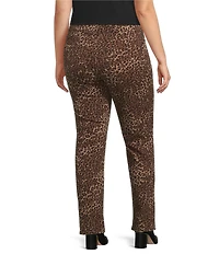 Code Bleu Plus Size Chelsea Leopard Print Straight Leg Jeans