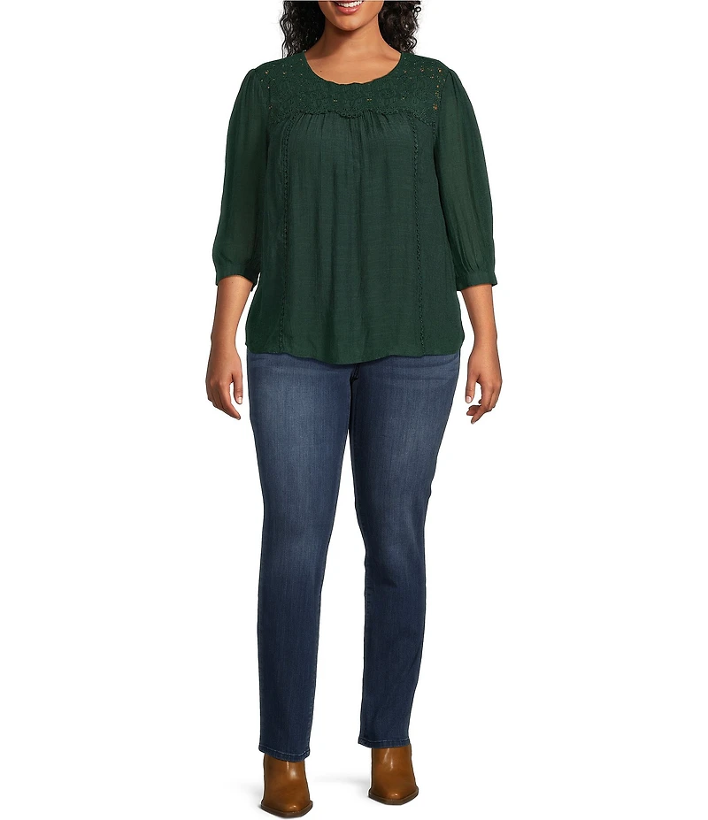 Code Bleu Plus Size Chelsea Straight Leg Stretch Denim Jeans