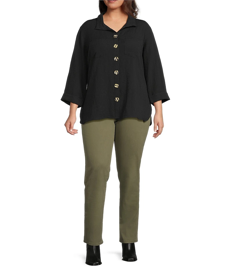 Code Bleu Plus Size Chelsea Stretch Denim Straight Leg Jeans