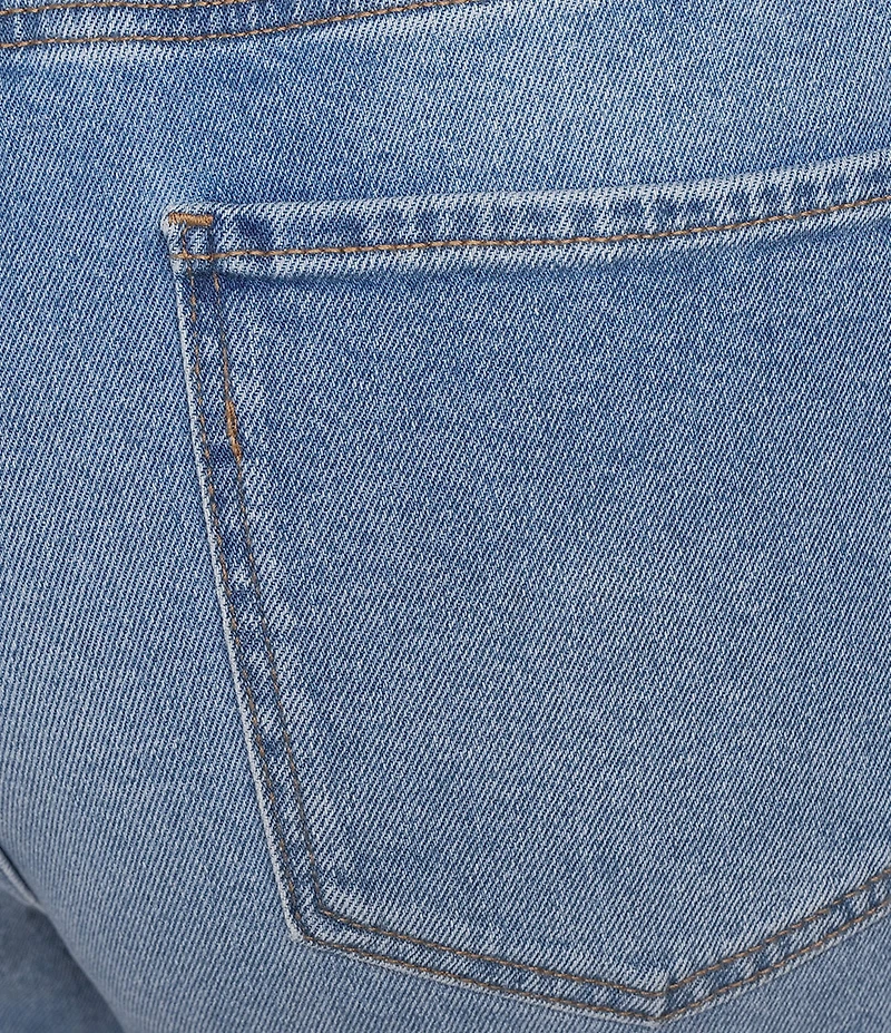 Code Bleu Plus Size Soho Mid Rise Double Button Rolled Cuff Denim Bermuda Shorts