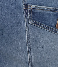 Code Bleu Plus Size Stacked Waistband High Rise Utility Denim Shorts