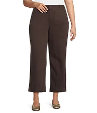 Code Bleu Plus Size Stretch Denim High Rise Wide Leg Ankle Jeans