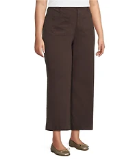 Code Bleu Plus Size Stretch Denim High Rise Wide Leg Ankle Jeans