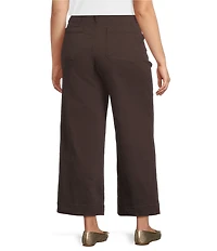 Code Bleu Plus Size Stretch Denim High Rise Wide Leg Ankle Jeans