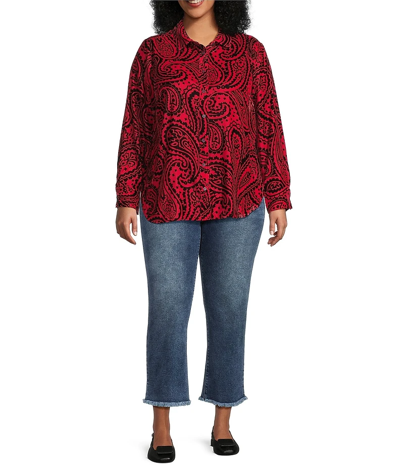 Code Bleu Plus Size Stretch Denim Straight Leg High Rise Jeans