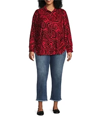 Code Bleu Plus Size Stretch Denim Straight Leg High Rise Jeans