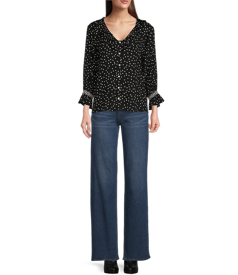 Code Bleu Relaxed High Rise Wide Leg Jeans