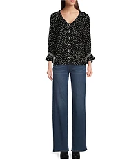 Code Bleu Relaxed High Rise Wide Leg Jeans