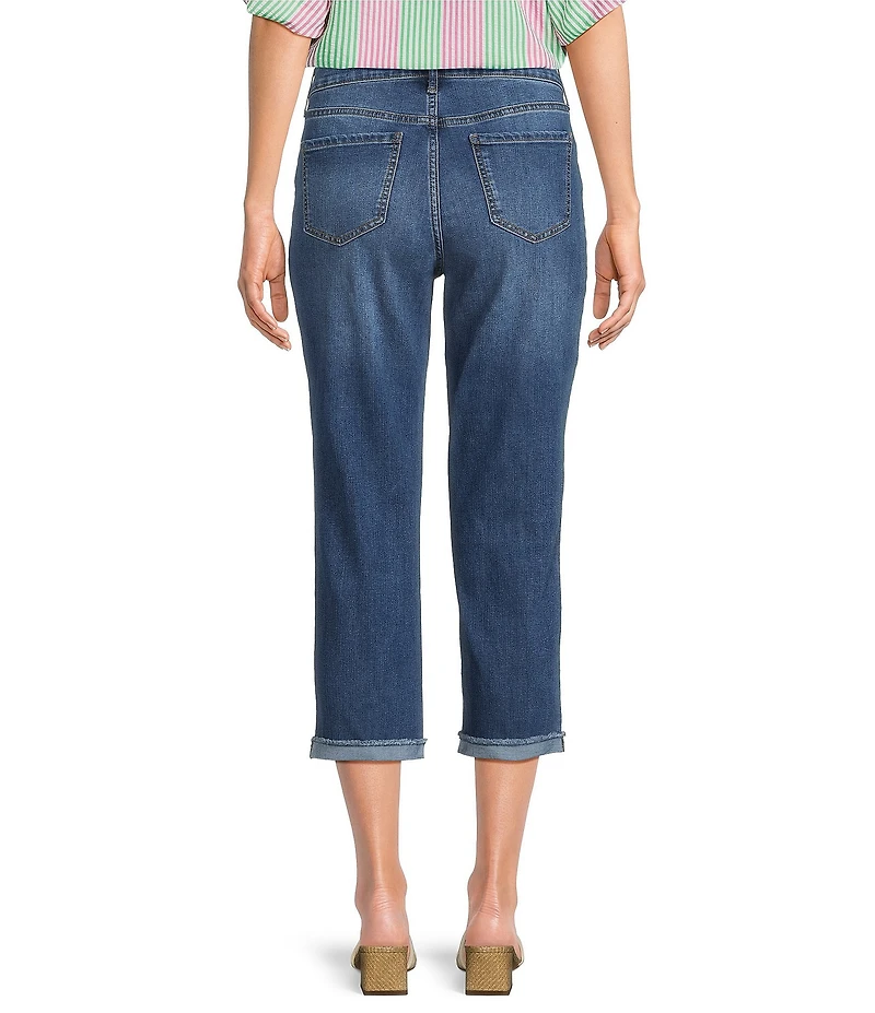 Code Bleu Soho Stretch Denim High Rise Straight Leg Capri Jeans