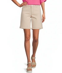 Code Bleu Soho Stretch Denim Mid Rise Bermuda Shorts