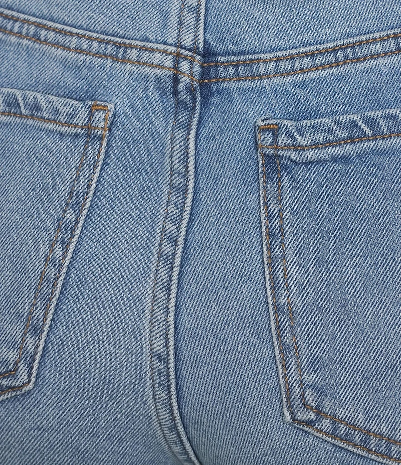 Code Bleu Soho Stretch Denim Mid Rise Cuffed Bermuda Shorts