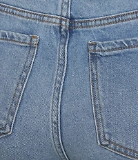 Code Bleu Soho Stretch Denim Mid Rise Cuffed Bermuda Shorts