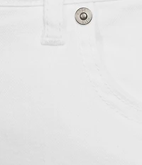 Code Bleu Soho Stretch Denim Mid Rise Embroidered Straight Leg Capri Jeans