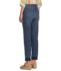 Code Bleu Straight Leg High Rise Frayed Ankle Hem Jean