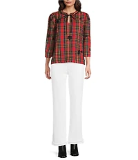 Code Bleu Stretch Denim High Rise Straight Leg Double Fray Hem Jeans