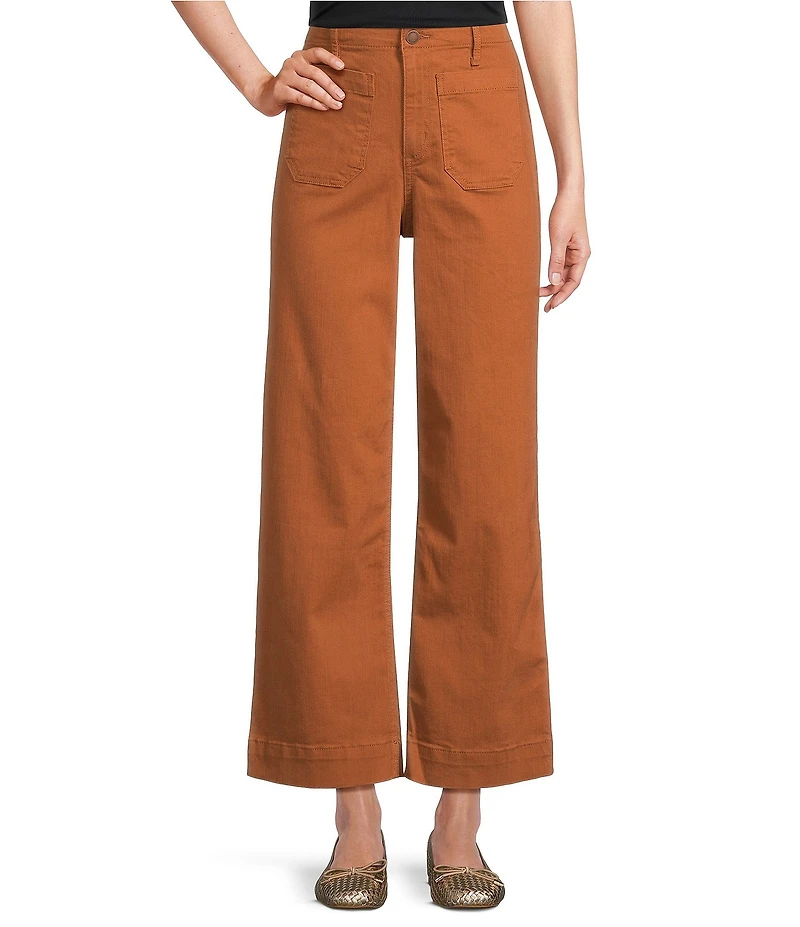 Code Bleu Stretch Denim High Rise Wide Leg Ankle Jeans