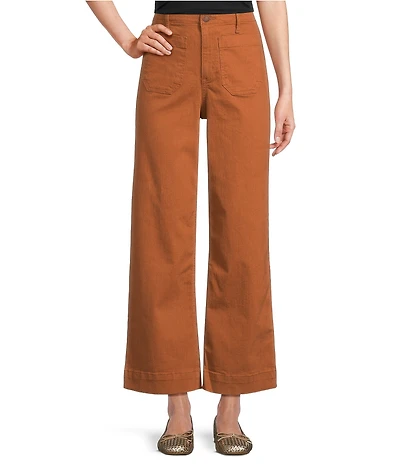 Code Bleu Stretch Denim High Rise Wide Leg Ankle Jeans