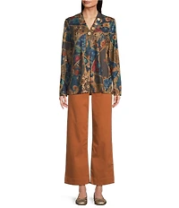 Code Bleu Stretch Denim High Rise Wide Leg Ankle Jeans