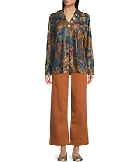 Code Bleu Stretch Denim High Rise Wide Leg Ankle Jeans