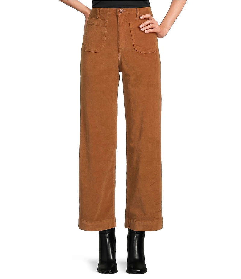 Code Bleu Stretch Denim High Rise Wide Leg Ankle Length Jeans