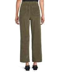 Code Bleu Stretch Denim High Rise Wide Leg Ankle Length Jeans