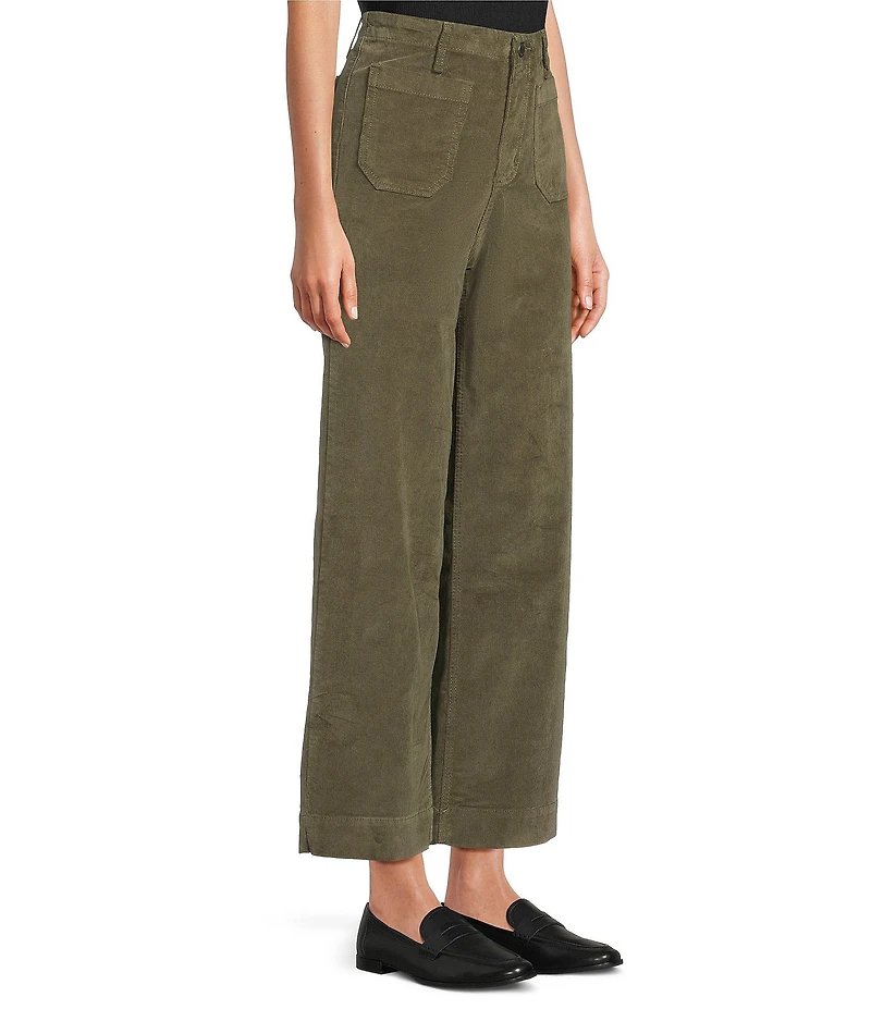 Code Bleu Stretch Denim High Rise Wide Leg Ankle Length Jeans