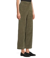 Code Bleu Stretch Denim High Rise Wide Leg Ankle Length Jeans