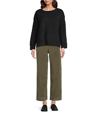 Code Bleu Stretch Denim High Rise Wide Leg Ankle Length Jeans